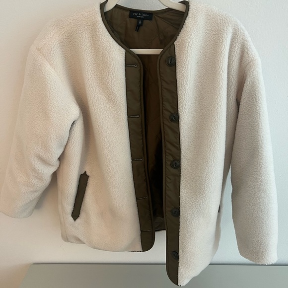 Rag & Bone Brielle Nylon Quilted Reversible Liner, Army Green (XS / TP) - Picture 9 of 10